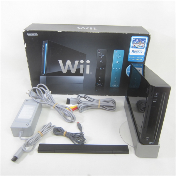 Nintendo Wii Black Console System Boxed Rvl Tested No Controller