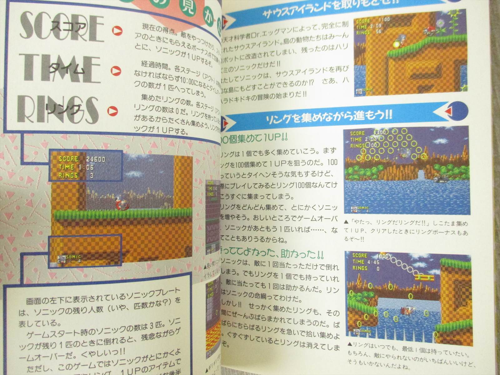 SONIC THE HEDGEHOG Official Guide Sega MegaDrive Book 1991