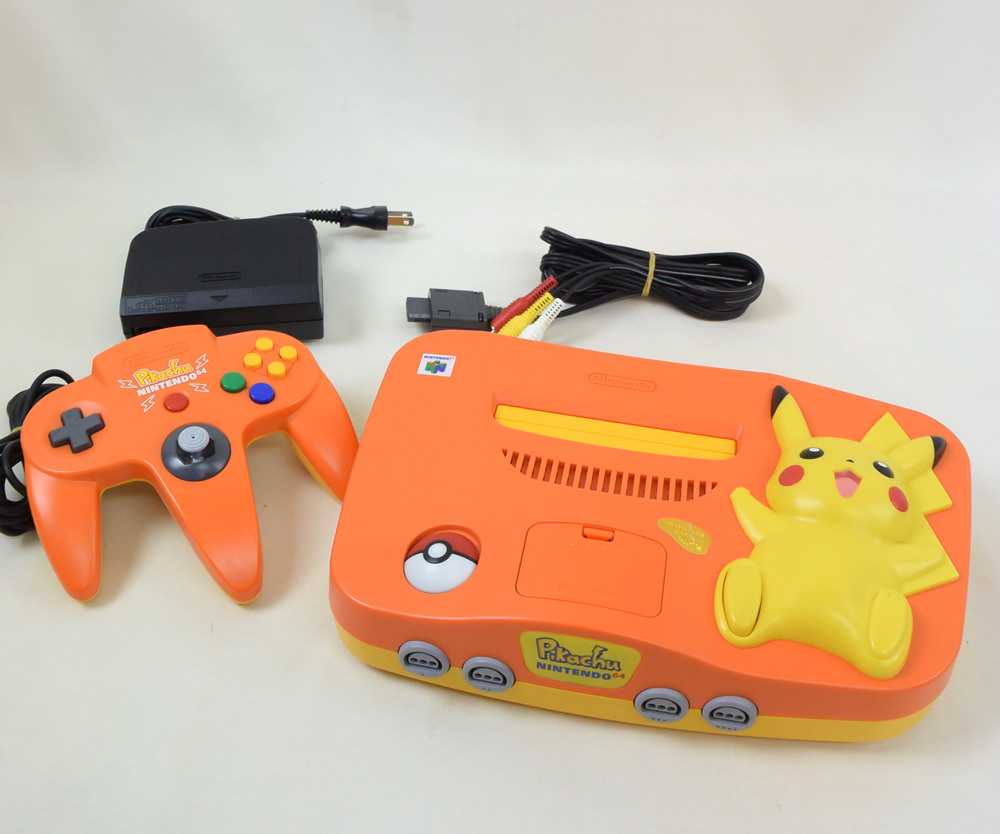 Nintendo 64 PIKACHU Console System Orange Yellow GOOD 