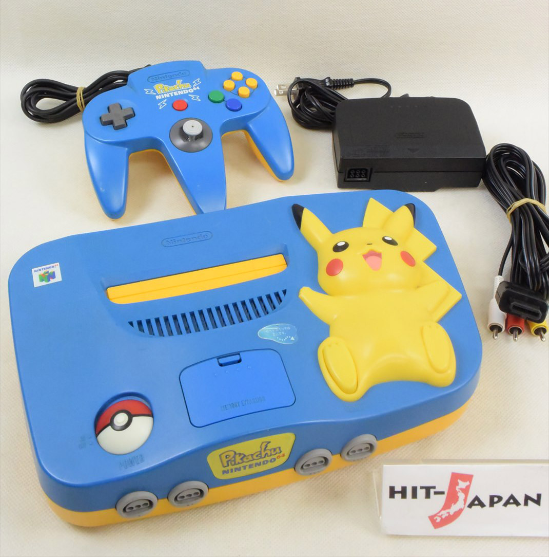 Nintendo 64 PIKACHU Console System Blue & Yellow JAPAN Game Ref ...